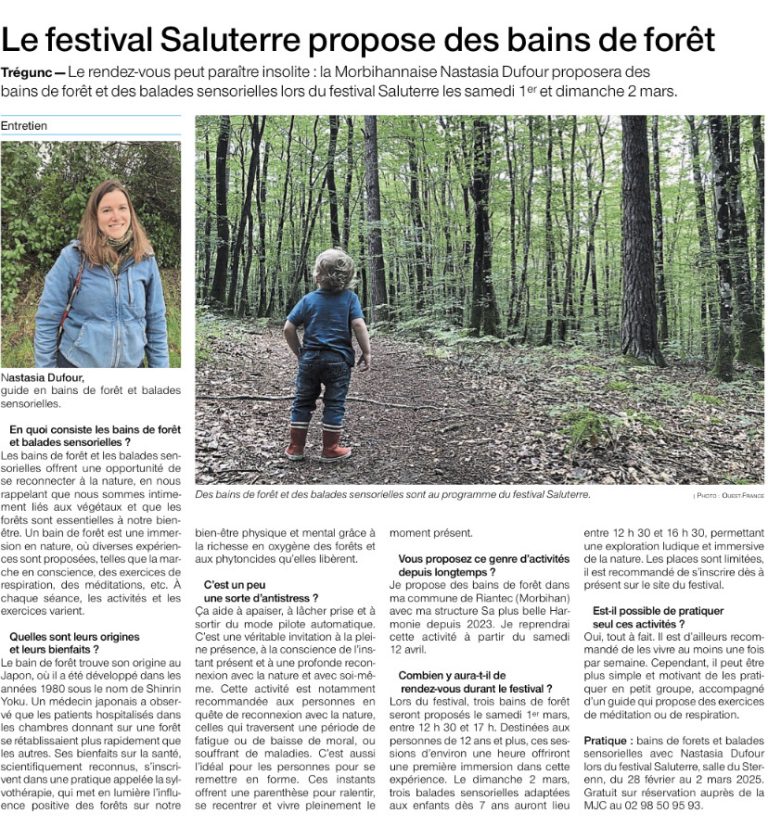 Média - Télégramme - Bain de Forêt - Festival Saluterre - Finistère